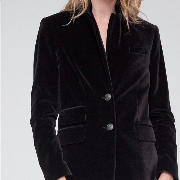 rag & bone Black Rona Velvet Blazer - Picture 1 of 4